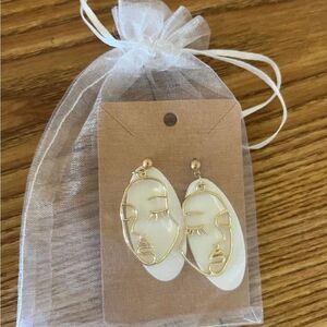 White clay earring